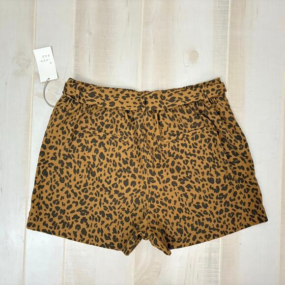 A New Day Leopard Print High Waist Tie Shorts Brown Size Large - Picture 3 of 9